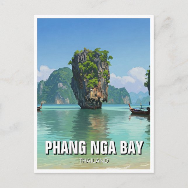 Phang Nga Bay Thailand Travel Postkarte (Vorderseite)