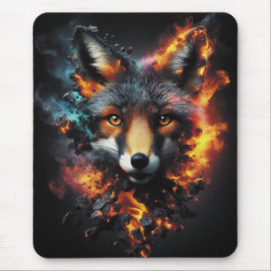 Phantasievolles Fuchs-Fantasy-Feuer-Kunstwerk Mousepad