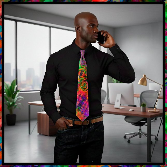 [Phantasmagoria] Verzerrte wirbelnde Farben Krawatte (Bring fun back to the office with this striking tie that commands attention.)