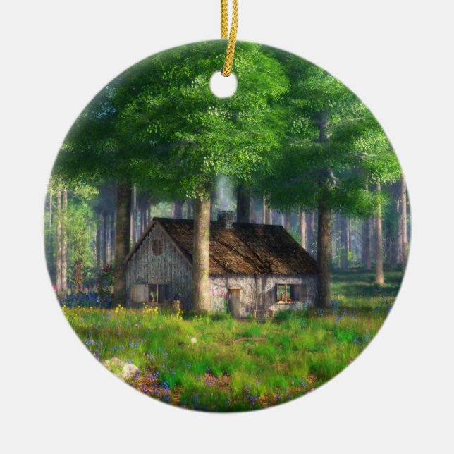 Phantasti: Die Hütte des Waldes Keramik Ornament (Vorne)
