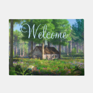 Phantasti: Die waldreiche Hütte Doormat Fußmatte