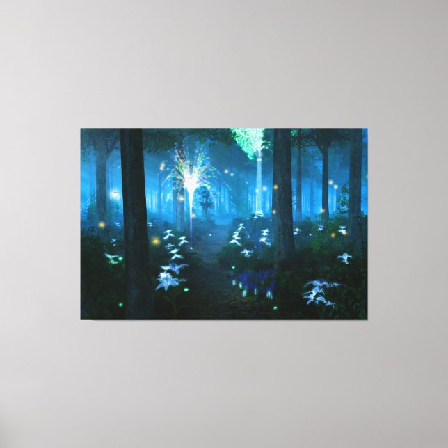Phantasti: Nacht in Fairy Land Canvas Print Leinwanddruck (Vorderseite)