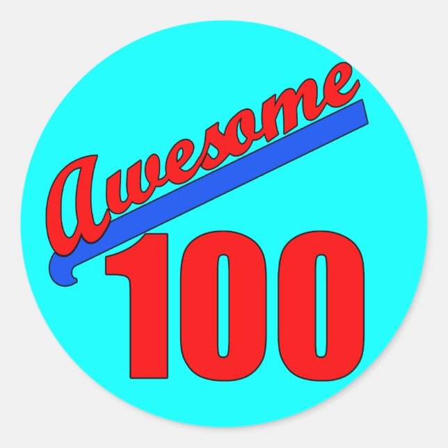 Phantastisch 100 Phantastisch im Alter von 100 Jah Runder Aufkleber (Vorderseite)