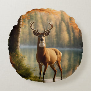 Phantastisch 12 Punkte in den Herbstgewässern Rundes Kissen