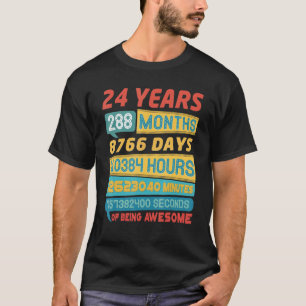 Phantastisch 24 Jahre alt Vintag 24. Geburtstag T-Shirt