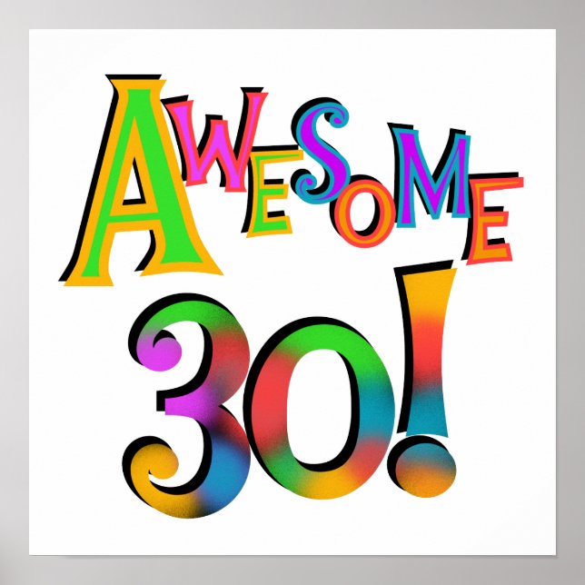 Phantastisch 30 T - Shirt und Geschenke zum Geburt Poster (Vorne)