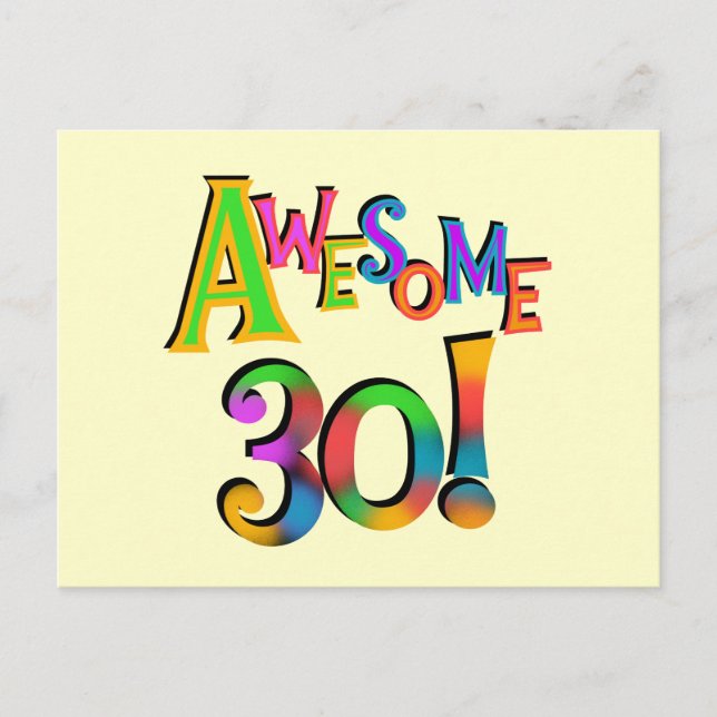 Phantastisch 30 T - Shirt und Geschenke zum Geburt Postkarte (Vorderseite)