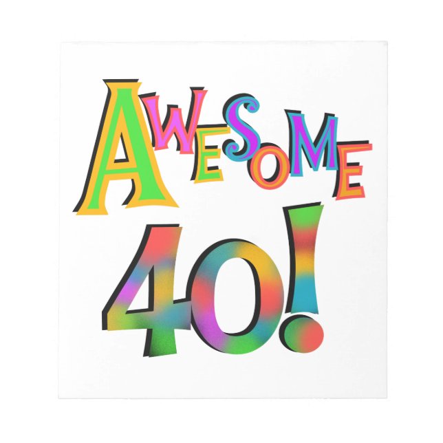 Phantastisch 40 T - Shirt und Geschenke zum Geburt Notizblock (Vorderseite)