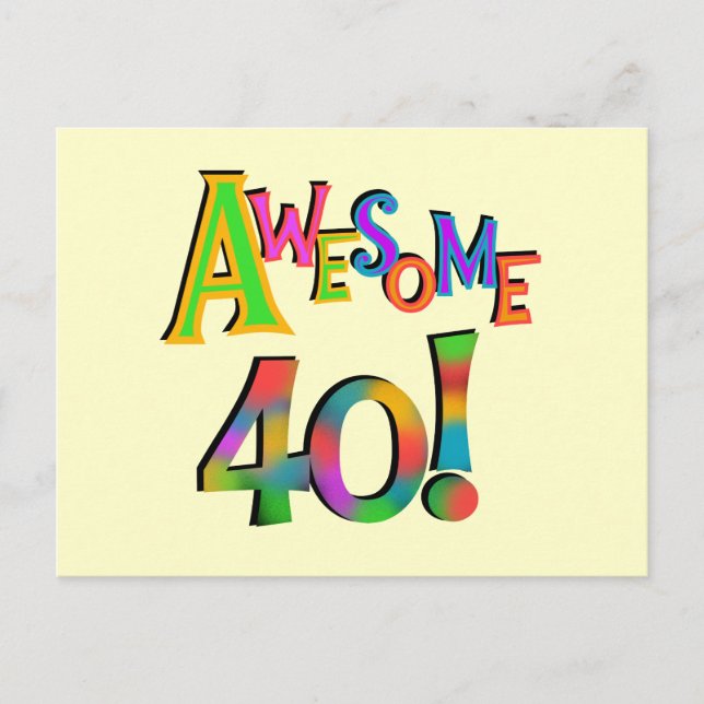 Phantastisch 40 T - Shirt und Geschenke zum Geburt Postkarte (Vorderseite)