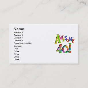 Phantastisch 40 T - Shirt und Geschenke zum Geburt Visitenkarte
