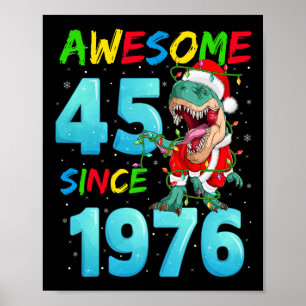 Phantastisch 45 Seit 1976 Dinosaurier 45. Geburtst Poster