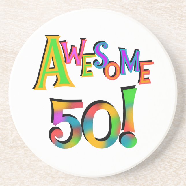 Phantastisch 50 T - Shirt und Geschenke zum Geburt Getränkeuntersetzer (Vorne)