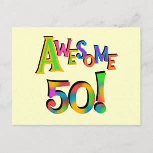 Phantastisch 50 T - Shirt und Geschenke zum Geburt Postkarte