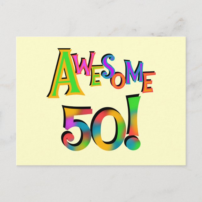 Phantastisch 50 T - Shirt und Geschenke zum Geburt Postkarte (Vorderseite)