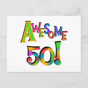 Phantastisch 50 T - Shirt und Geschenke zum Geburt Postkarte