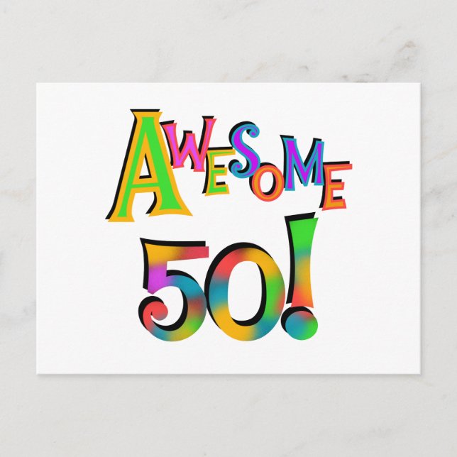 Phantastisch 50 T - Shirt und Geschenke zum Geburt Postkarte (Vorderseite)