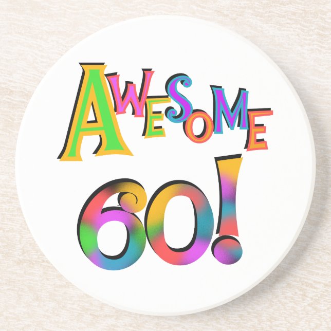 Phantastisch 60 T - Shirt und Geschenke zum Geburt Sandstein Untersetzer (Vorne)