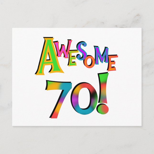 Phantastisch 70 T - Shirt und Geschenke zum Geburt Postkarte (Vorderseite)