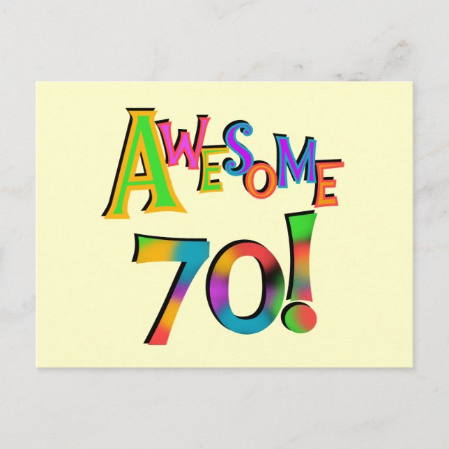 Phantastisch 70 T - Shirt und Geschenke zum Geburt Postkarte (Vorderseite)