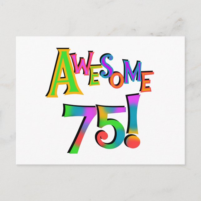 Phantastisch 75 T - Shirt und Geschenke zum Geburt Postkarte (Vorderseite)