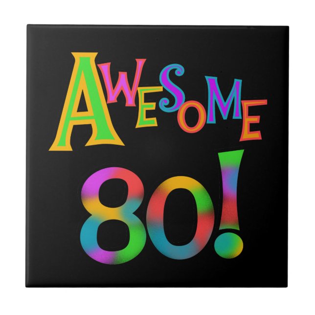 Phantastisch 80 T - Shirt und Geschenke zum Geburt Fliese (Vorderseite)