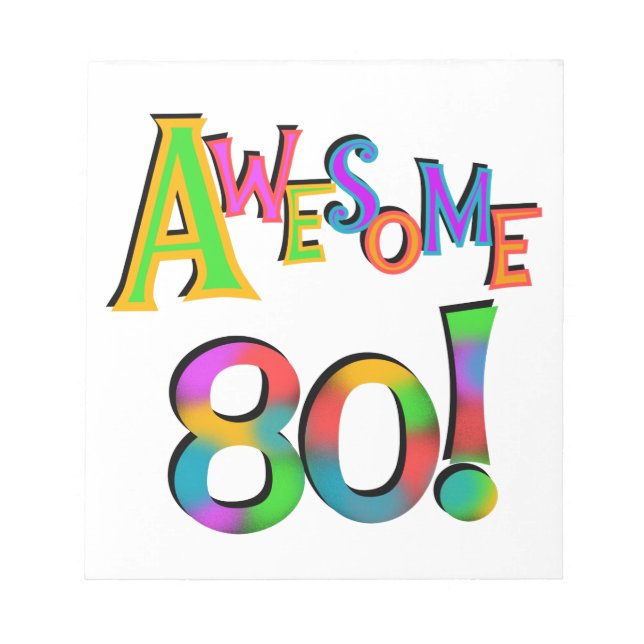 Phantastisch 80 T - Shirt und Geschenke zum Geburt Notizblock (Vorderseite)