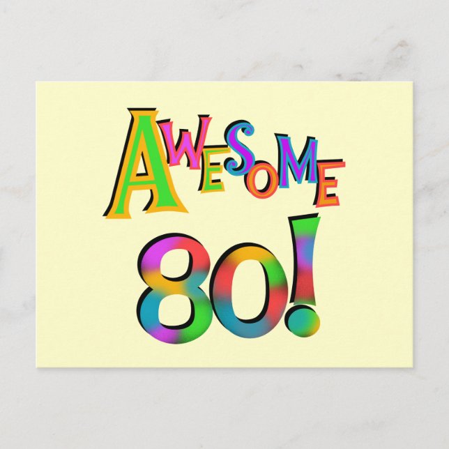 Phantastisch 80 T - Shirt und Geschenke zum Geburt Postkarte (Vorderseite)