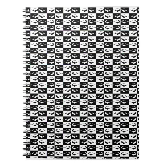 Phantastisch Achtzigers Mod Sonnenbrille Schachbre Notizblock (Vorderseite)