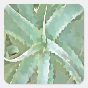 Phantastisch Aloe Vera Akrylic Art Quadratischer Aufkleber