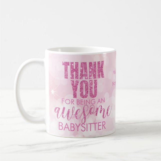 Phantastisch Babysitter Vielen Dank für Ihre Anerk Kaffeetasse (Links)