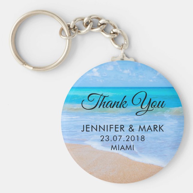 Phantastisch Beach Tropical Scene Foto Hochzeit Da Schlüsselanhänger (Vorne)