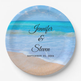 Phantastisch Beach Tropical Scene Foto Hochzeit Pappteller