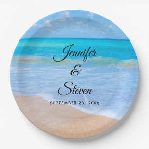 Phantastisch Beach Tropical Scene Foto Hochzeit Pappteller