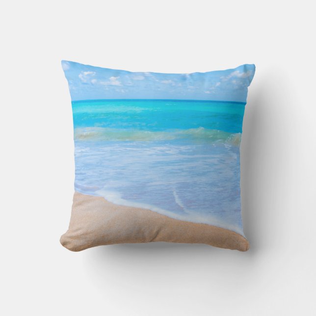 Phantastisch Beach Tropical Scene Foto Kissen (Vorderseite)
