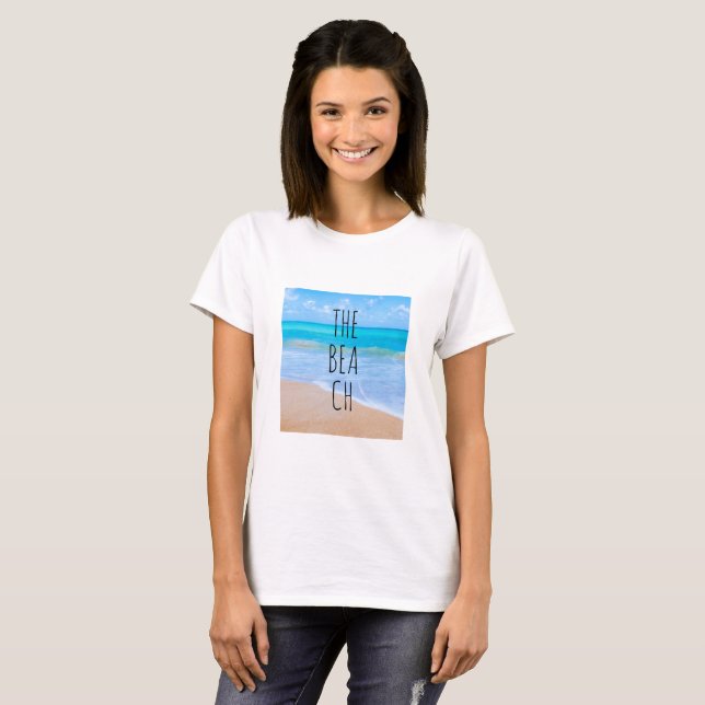 Phantastisch Beach Tropical Scene Foto T-Shirt (Vorne ganz)