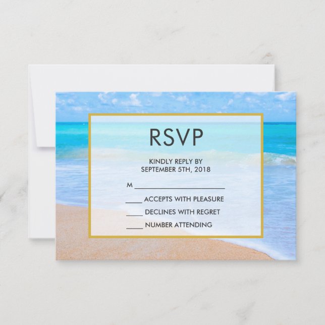 Phantastisch Beach Tropical Scene Foto UAWG RSVP Karte (Vorderseite)
