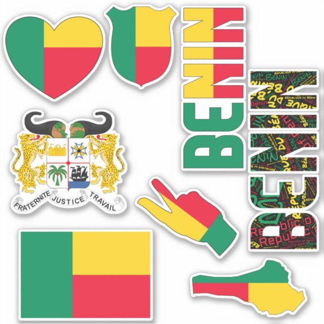 Phantastisch Benin Shapes Staatssymbole Aufkleber (Vorderseite)