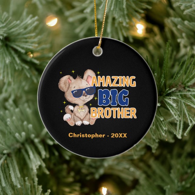 Phantastisch Big Brother Cool Dog Keramik Ornament (Baum)