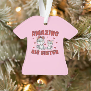 Phantastisch Big Sister - Kitty Cats Red Hearts Ornament