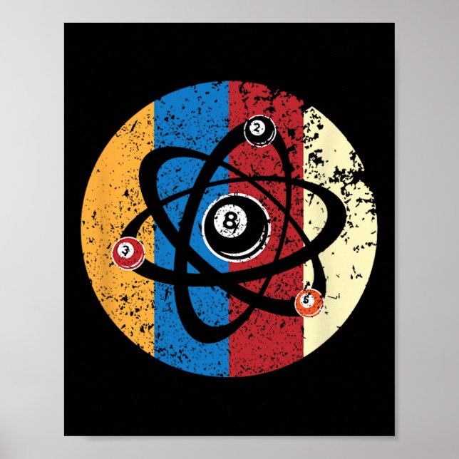 Phantastisch Billard Ball Atom Science Pool Player Poster (Vorne)