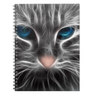 Phantastisch Blue Mit Augen Cat Face Notizblock