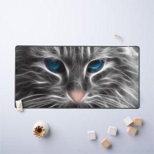 Phantastisch Blue Mit Augen Cat Face Schreibtischunterlage