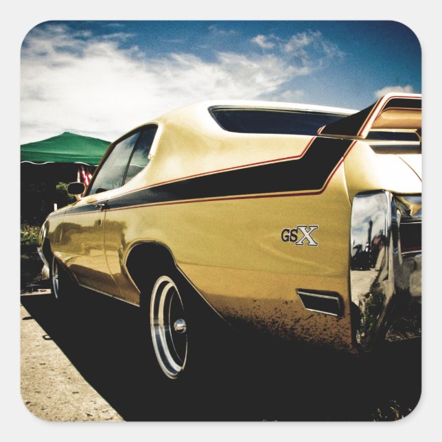 Phantastisch Buick GSX Muskelwagen Quadratischer Aufkleber (Vorderseite)