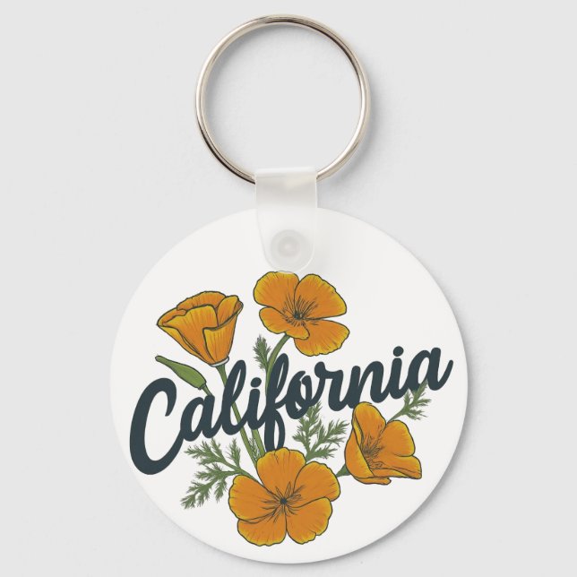 Phantastisch California Poppy Schlüsselanhänger (Vorderseite)