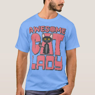 Phantastisch Cat Lady Fun Cartoon Kitty Kitten Hau T-Shirt