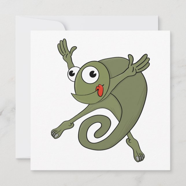 Phantastisch Chameleon Einladung (Vorderseite)