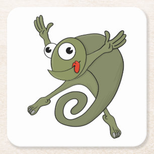 Phantastisch Chameleon Rechteckiger Pappuntersetzer