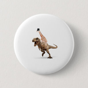 Phantastisch Crazy Giraffe Top Hat T-Rex - Mens_Wo Button