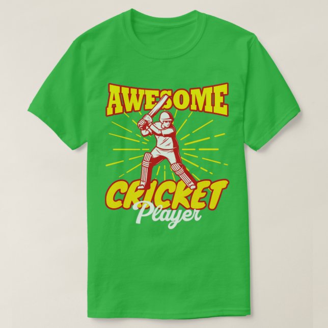 Phantastisch Cricket Player Cricketgerät T-Shirt (Design vorne)