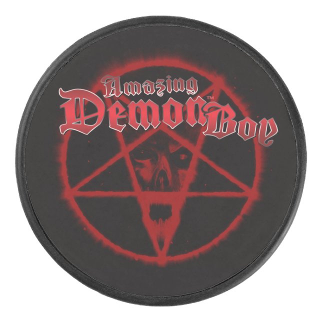 Phantastisch Demon Boy Pentagram Eishockey Puck (Vorderseite)
